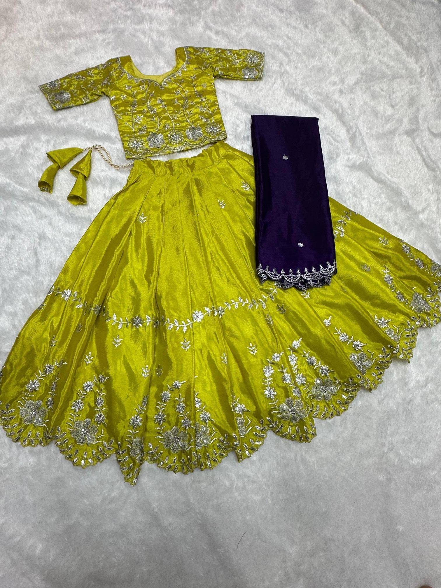 kids lehenga chinon silk Kids clothing wholesale market in Surat